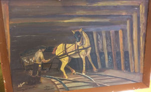 The painting Horse and Haulier Underground